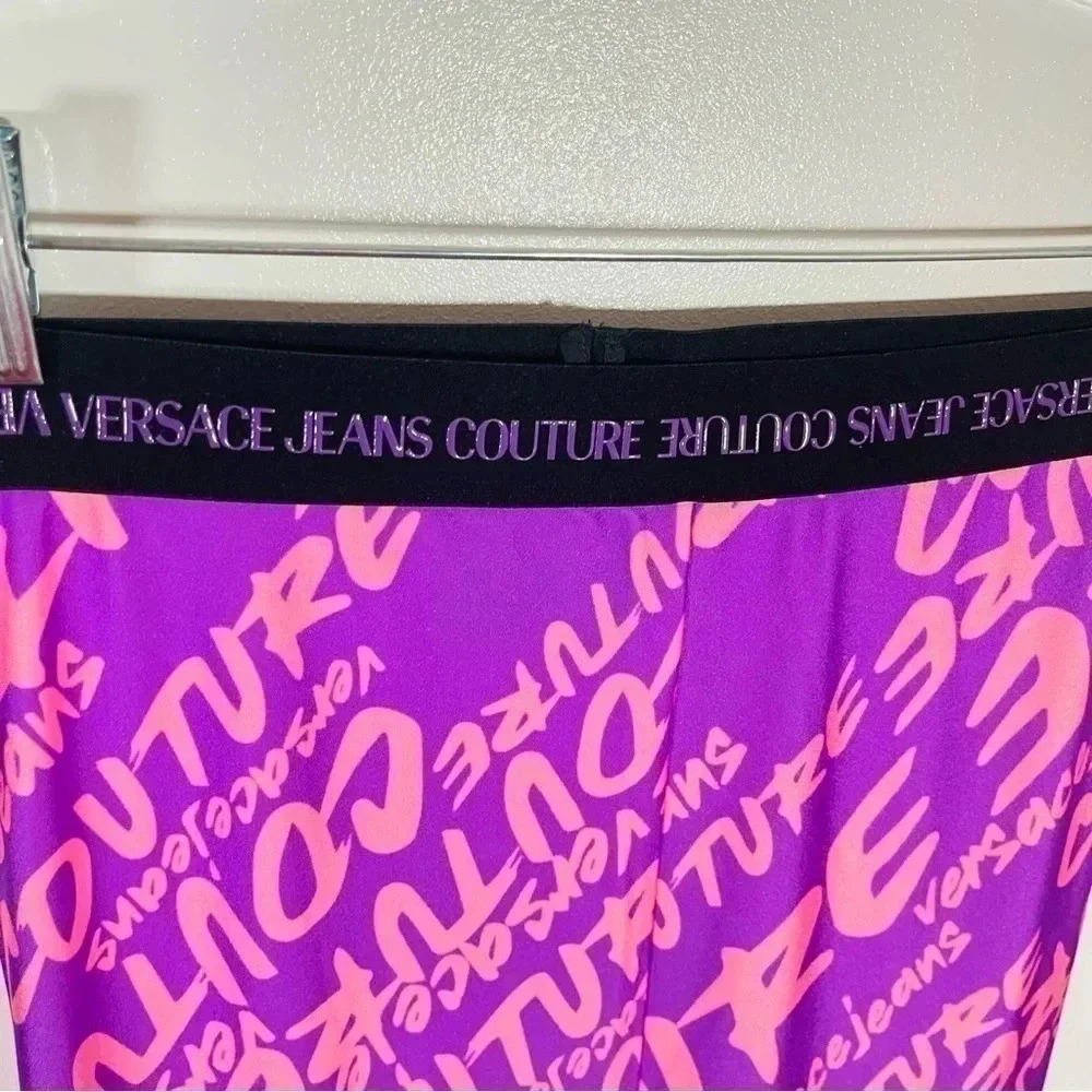 NWT Versace Jeans Couture Logo Print Leggings - Picture 10 of 12